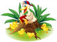 A duck reading on a stump with her ducklings Wall Decal