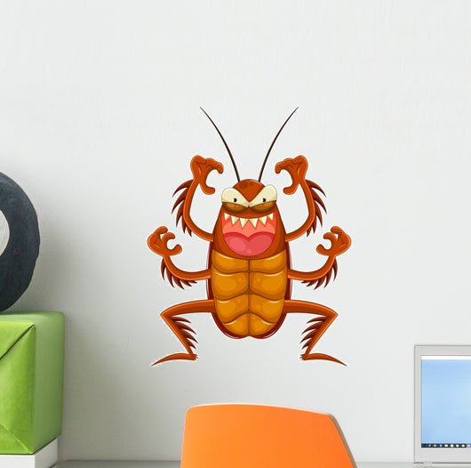 Scary Cartoon Cockroach Wall Decal