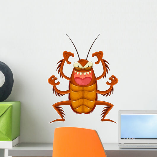 scary cartoon cockroach Wall Decal