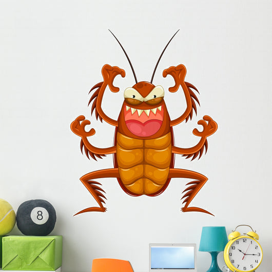scary cartoon cockroach Wall Decal