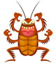 scary cartoon cockroach Wall Decal