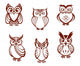 Set Cartoon Owls