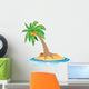 coconut tree on small empty island Wall Decal