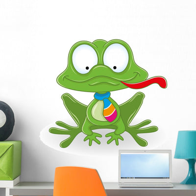 Frog Wall Decal shown on a wall
