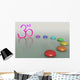 Symbol Om und Chakra-Steine auf dem Wasser Wall Decal