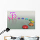 Symbol Om und Chakra-Steine auf dem Wasser Wall Decal