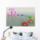 Symbol Om und Chakra-Steine auf dem Wasser Wall Decal