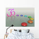 Symbol Om und Chakra-Steine auf dem Wasser Wall Decal