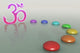 Symbol Om und Chakra-Steine auf dem Wasser Wall Decal