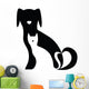 Funny Dog and Cat Silhouettes Composition Wall Decal