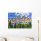 Castle Mountain and coniferous trees, Banff National Park Wall Mural