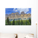 Castle Mountain and coniferous trees, Banff National Park Wall Mural