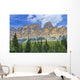 Castle Mountain and coniferous trees, Banff National Park Wall Mural