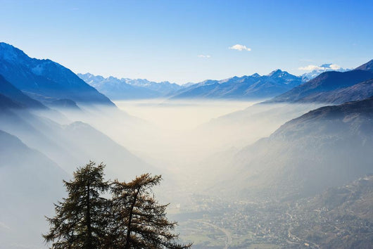 Smog in Aosta Valley and Mont Blanc Wall Mural