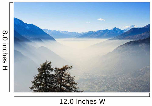 Smog in Aosta Valley and Mont Blanc Wall Mural