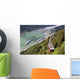 View of the Mount Roberts Tramway above Juneau and cruise ships Wall Mural