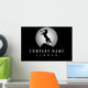 horse moon design black background Wall Decal