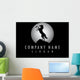 horse moon design black background Wall Decal