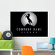horse moon design black background Wall Decal
