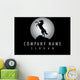 horse moon design black background Wall Decal