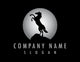 horse moon design black background Wall Decal