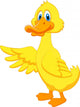 Cute Duck Cartoon Waving Wall Decal