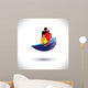 Concept vector graphic- hands protecting family of parents & chi Wall Decal