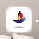 Concept vector graphic- hands protecting family of parents & chi Wall Decal