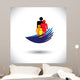 Concept vector graphic- hands protecting family of parents & chi Wall Decal
