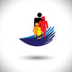 Concept vector graphic- hands protecting family of parents & chi Wall Decal