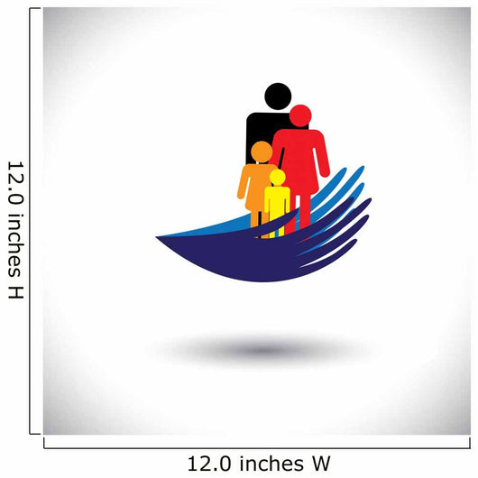 Concept vector graphic- hands protecting family of parents & chi Wall Decal