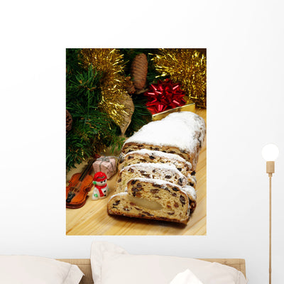 Christstollen Traditional German Christmas Wall Mural shown on a wall