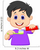 Kid squeezing tooth paste on a toothbrush Wall Decal