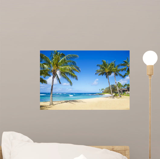 Palm Trees on the Sandy Beach Wall Mural