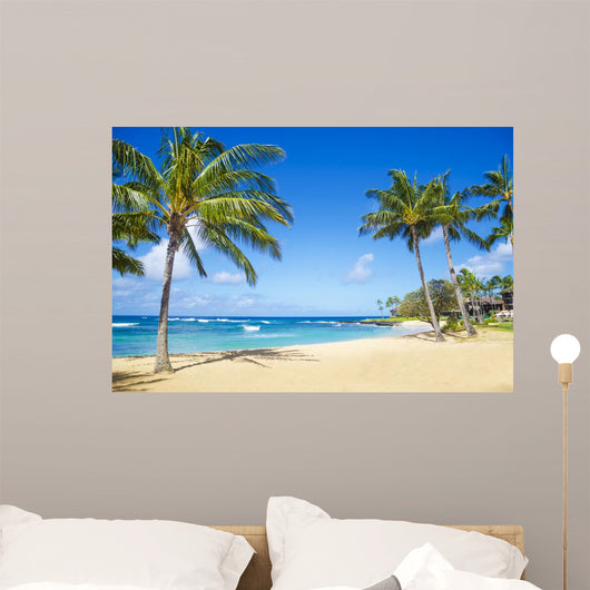 Palm Trees on the Sandy Beach Wall Mural
