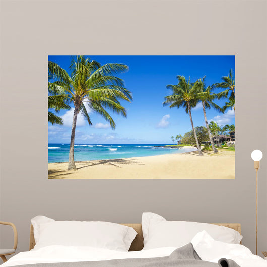 Palm Trees on the Sandy Beach Wall Mural