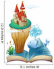 A book with a dolphin and an island with a castle Wall Decal