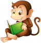 A Monkey Sitting While Reading a Book Wall Decal