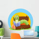 A worm reading a book Wall Decal
