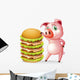 A Fat Pig beside the Giant Hamburger Wall Decal