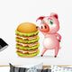 A Fat Pig beside the Giant Hamburger Wall Decal