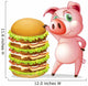 A Fat Pig beside the Giant Hamburger Wall Decal