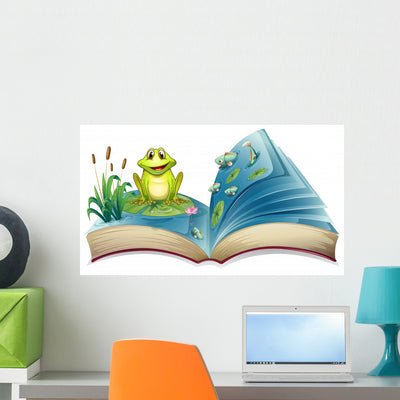 Book with Story Frog shown on a wall