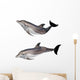 isolated on white two grey doplhins Wall Decal