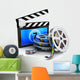 Clapper Board and Film Reel With Filmstrip Wall Decal