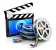 Clapper Board and Film Reel With Filmstrip Wall Decal