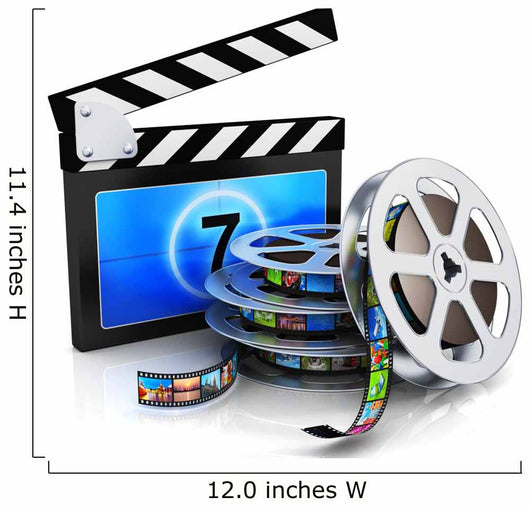 Clapper Board and Film Reel With Filmstrip Wall Decal