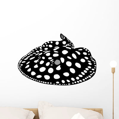 Spotted Stingray Wall Decal shown on a wall