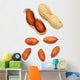 Roasted peanuts isolated on white Wall Decal