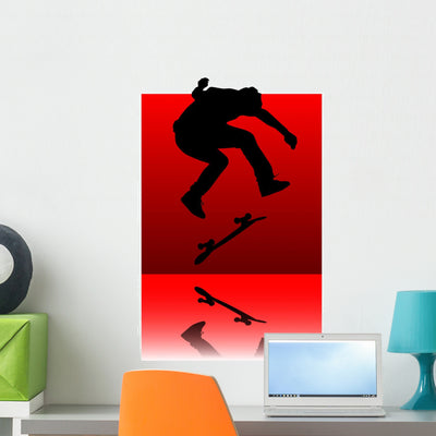 Skater Red Square shown on a wall